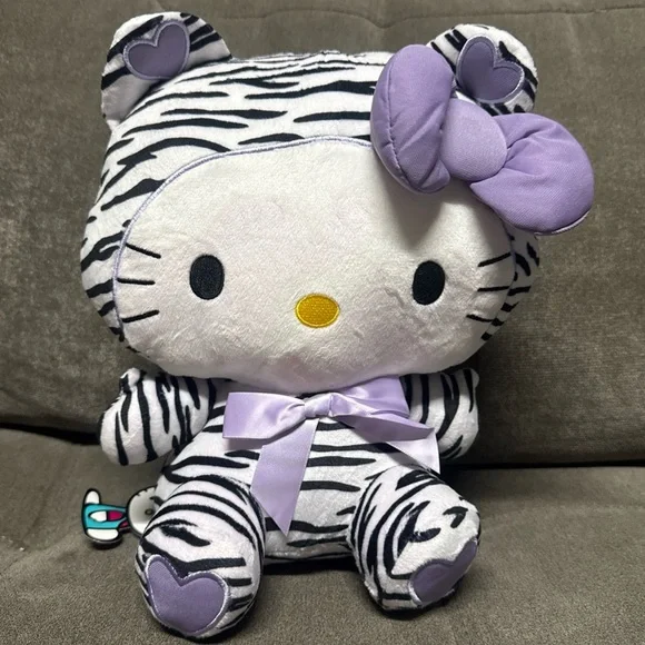 ๐ฑ๐ฑ Hello Kitty Purple B/W Zebra Suit Costume Sanrio Plush ๐ฑ๐ฑ - Picture 1 of 10